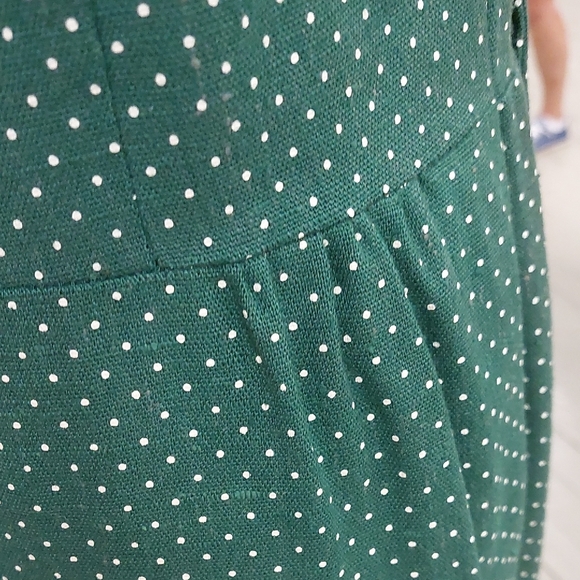 Green Polka Dot Dress White Collar vintage Mode O’ Day styled in California FAD - Picture 6 of 14